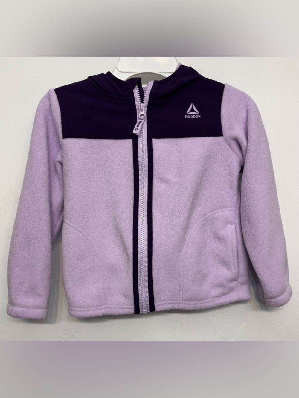 Reebok Two Tone Purple Fleece Zip-Up Hooded Jacked Kid Girls Size 5t NWOT